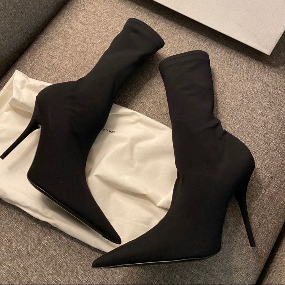 Balenciaga Black Heeled Knife Boots
